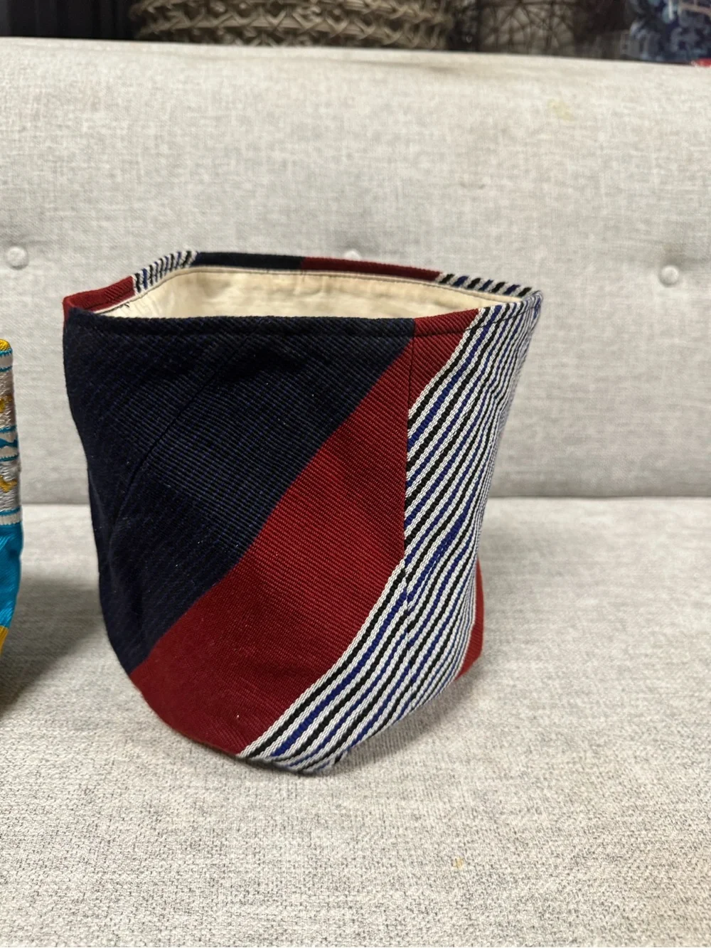 Handmade Patterned Storage Pouch Trio - Blue, Red, Pink